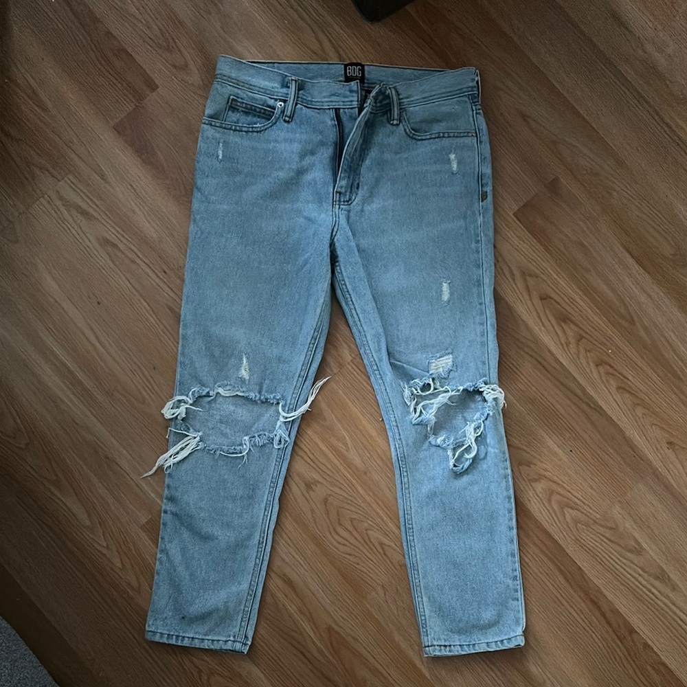 Distressed Light Blue Jeans